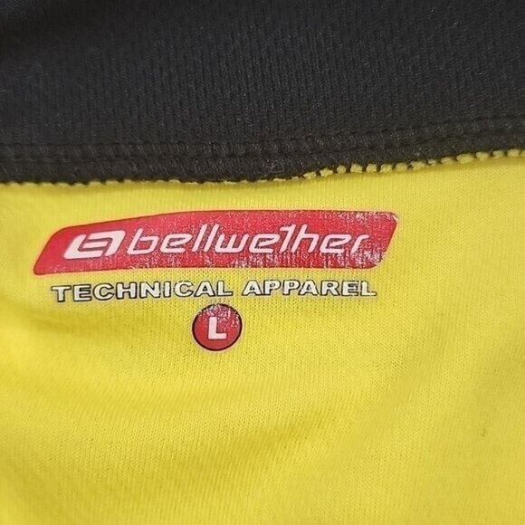 Bellwether Cycling Jacket Yellow/Black 1/4 Zip Lightweight Pockets Men's Large - Picture 5 of 6